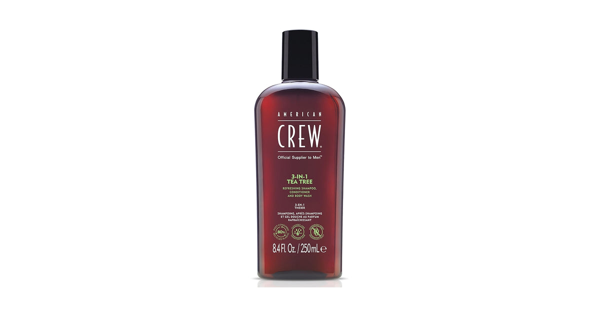 American Crew 3-IN-1 Tea Tree Classic Shampoo Conditioner & Bwash 3.3Oz/100Ml(M)